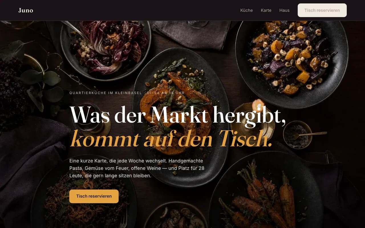 Beispiel-Website: Juno